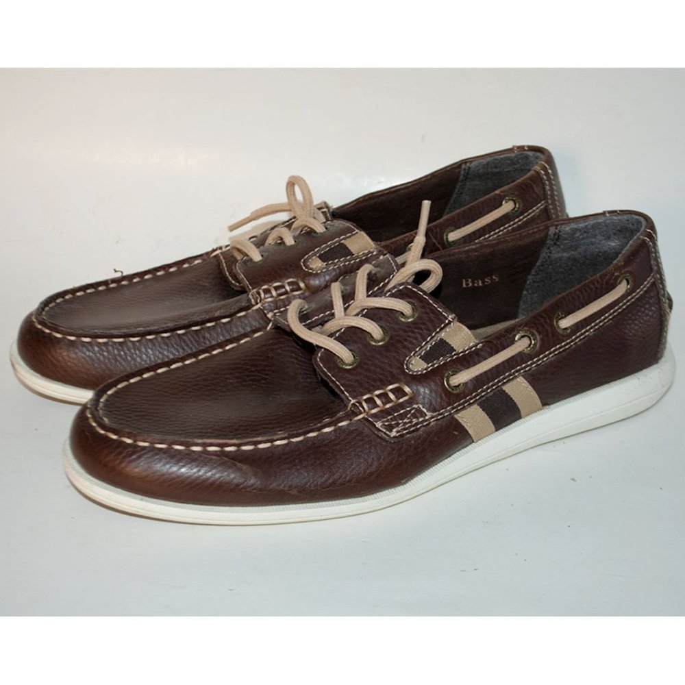 GH Bass Greenporte Brown Leather Boat Shoes